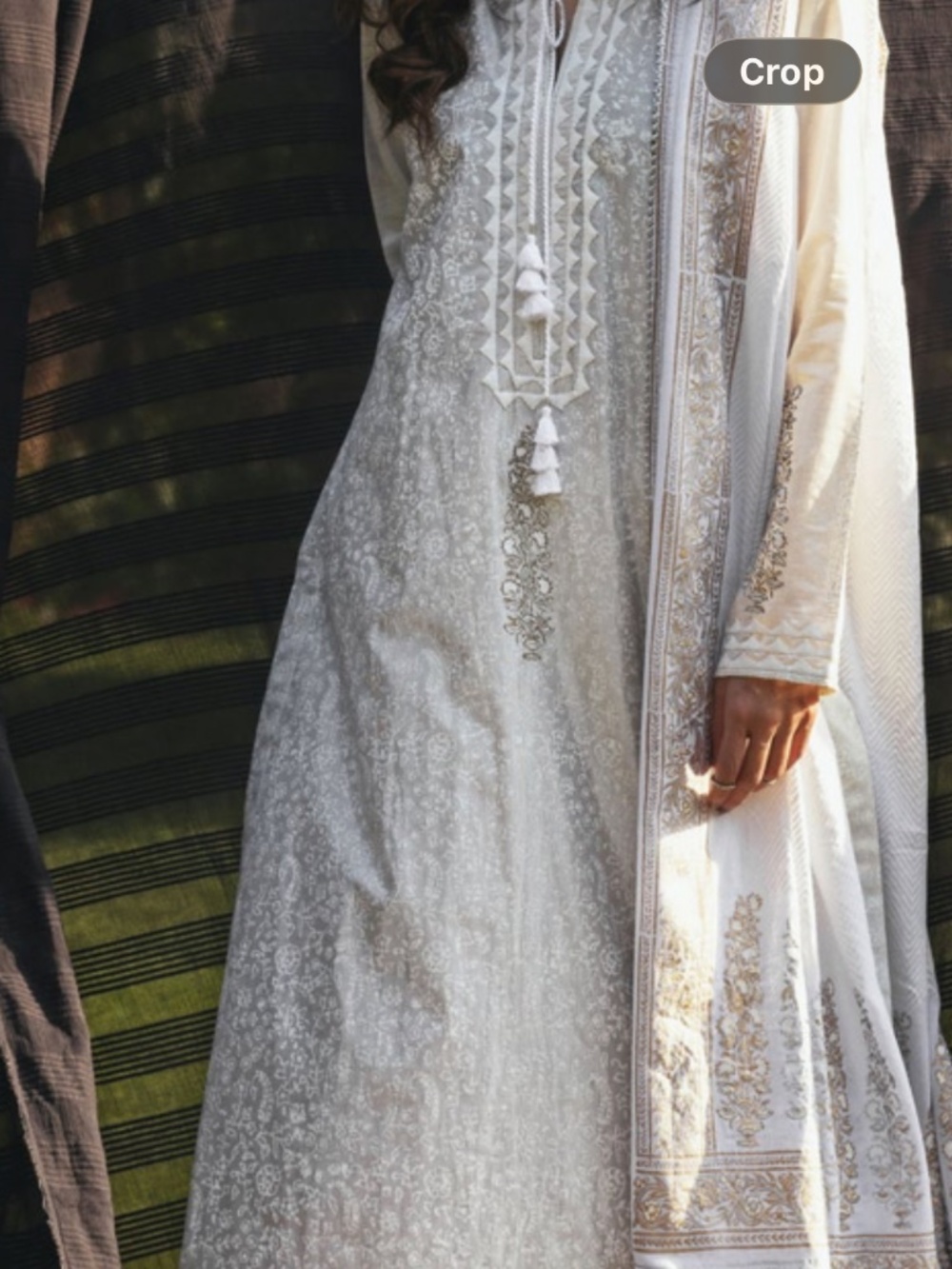 Designer Kurta Dupatta block printed and Embroidered